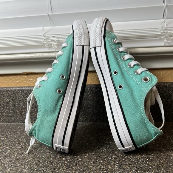 Converse All Star Low Top Womens 8 Mint Green Canvas Shoe Lace Up Mens 6 Sneaker - Picture 6 of 11